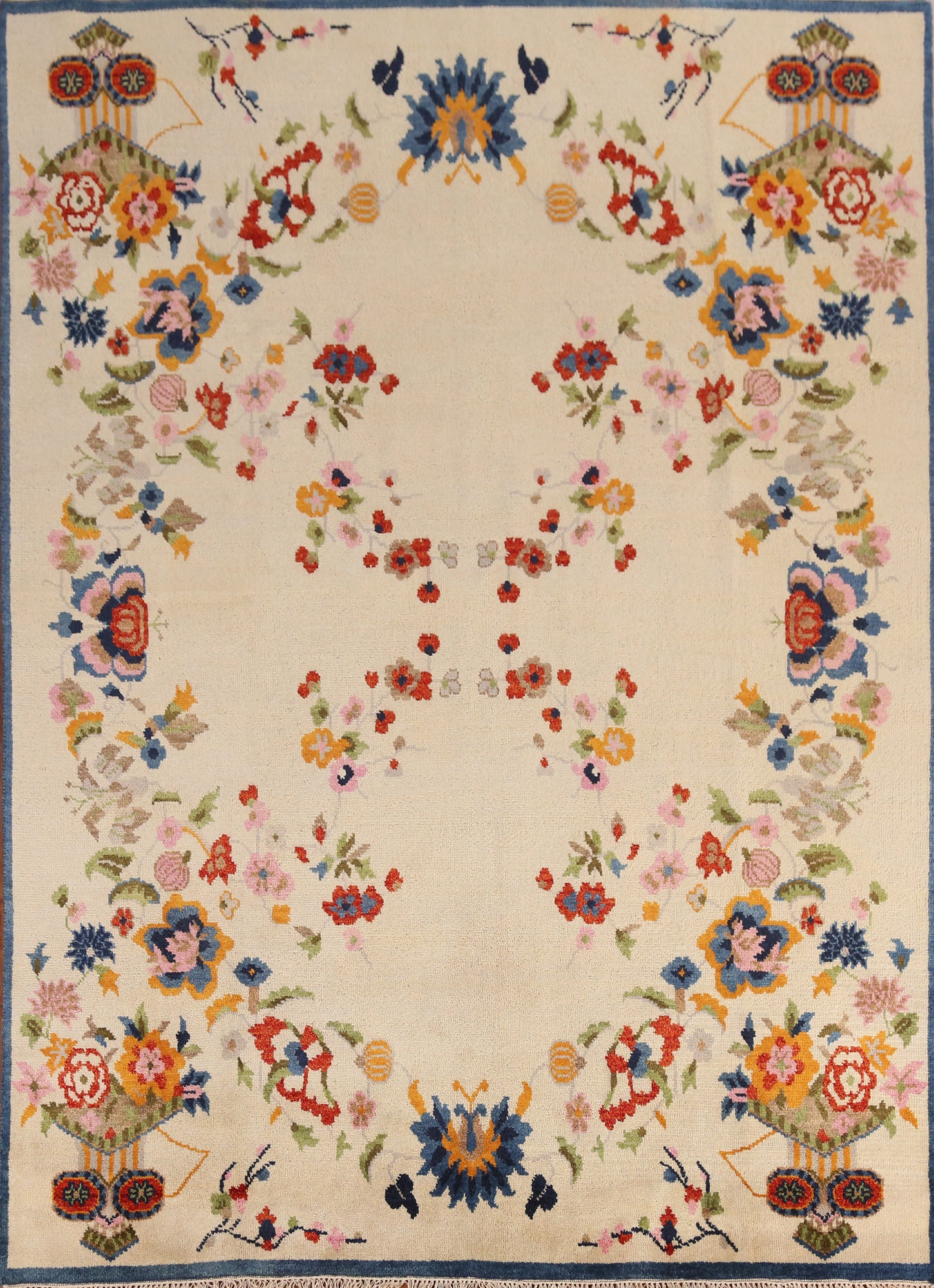 Handmade Floral Heriz Serapi Indian Area Rug 8x10