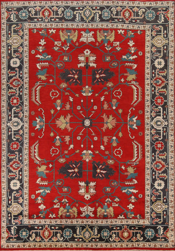 Red Handmade Heriz Serapi Indian Area Rug 9x12