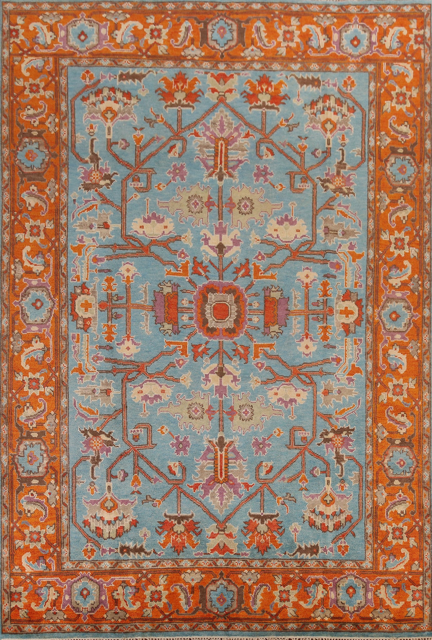 Blue Handmade Heriz Serapi Indian Area Rug 9x12