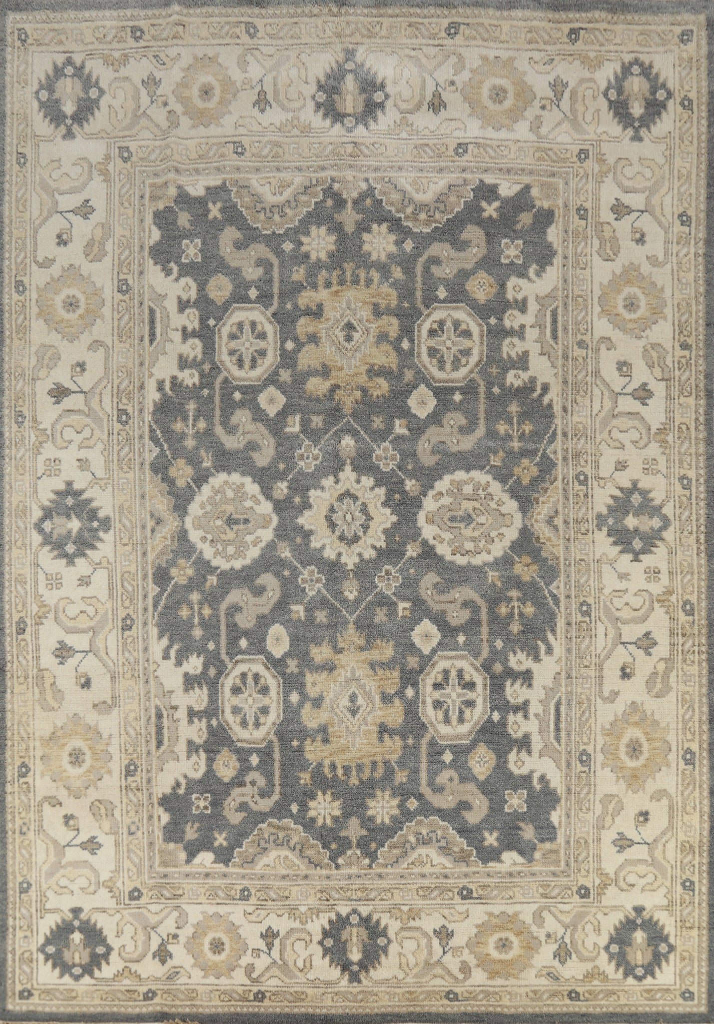 Slate Wool Handmade Oushak Indian Area Rug 8x10