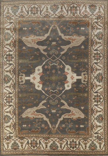 Gray Wool Handmade Oushak Indian Area Rug 8x10