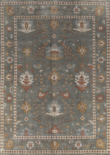 Handmade Gray Oushak Indian Area Rug 9x12