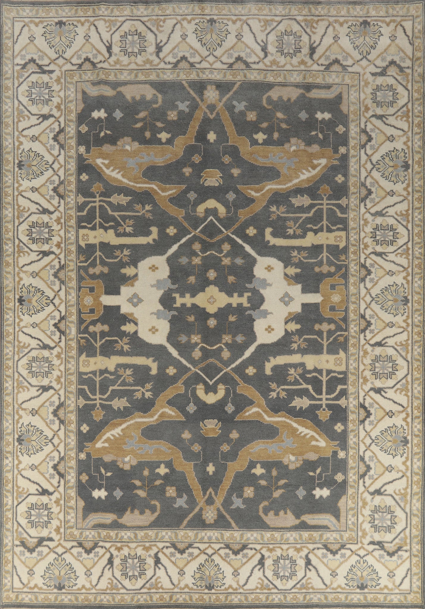 Slate Wool Oushak Indian Area Rug 9x12