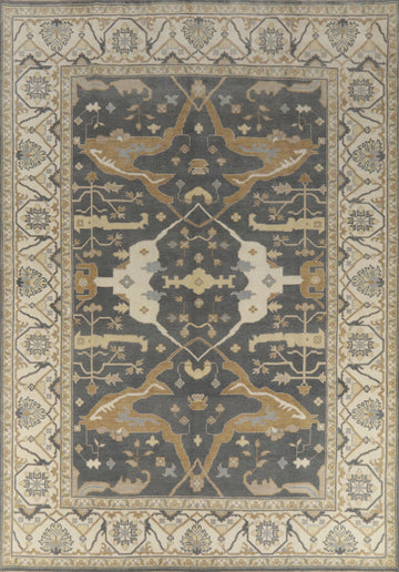 Slate Wool Oushak Indian Area Rug 9x12