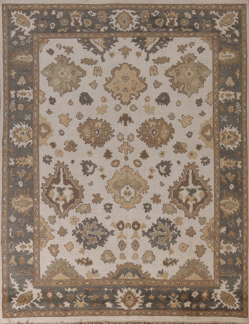 Ivory Wool Handmade Oushak Indian Area Rug 8x10