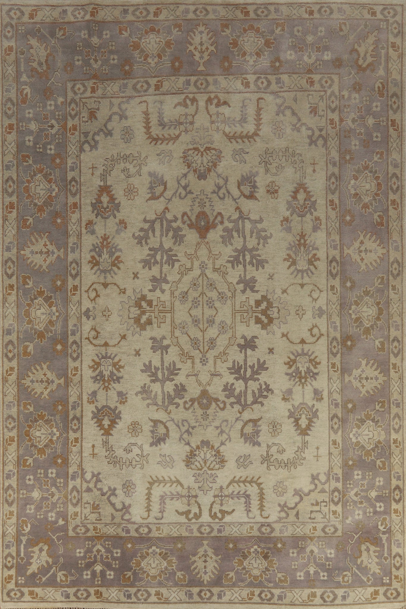 Earth Tone Wool Oushak Indian Area Rug 9x12