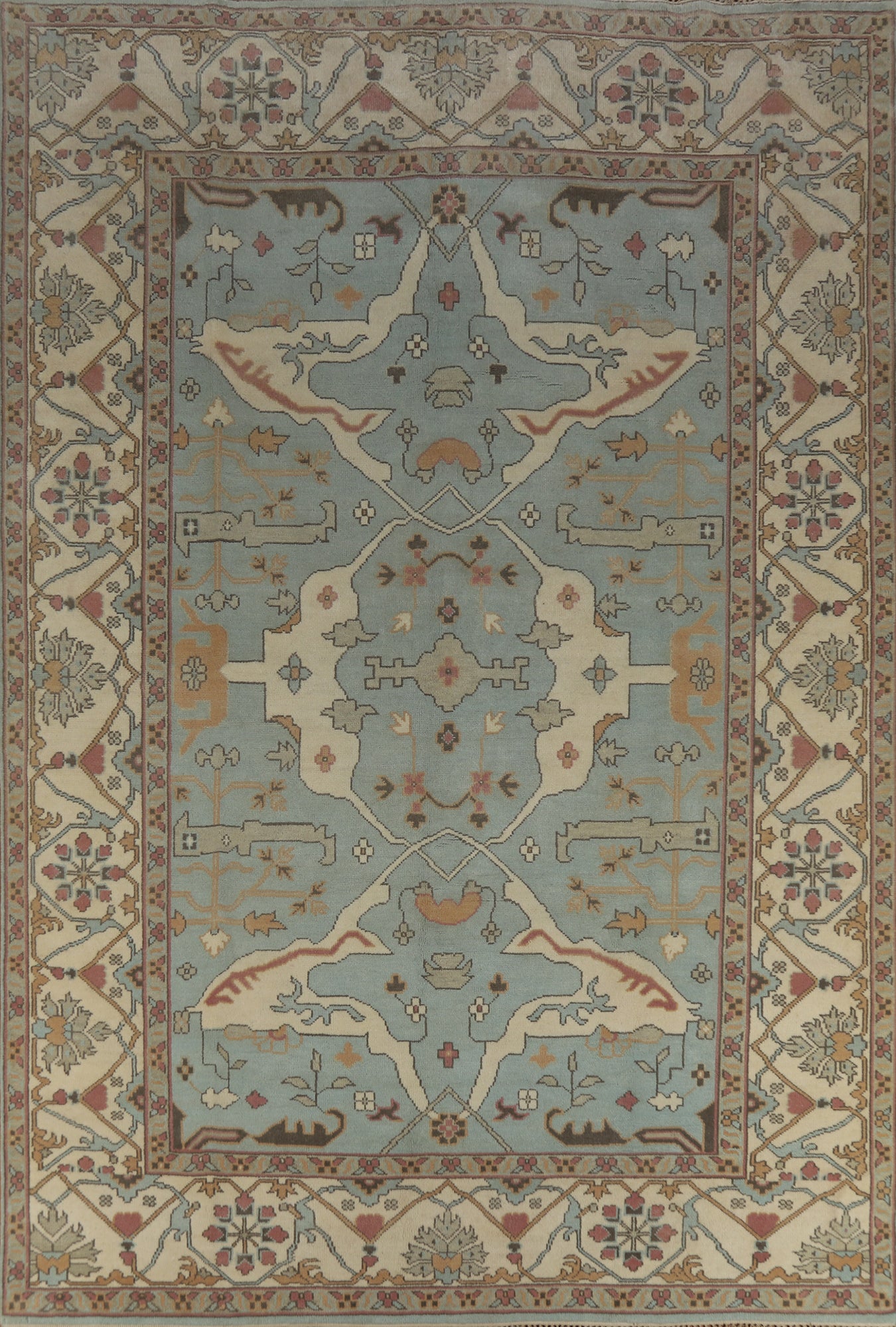 Light Blue Oushak Indian Area Rug 9x12