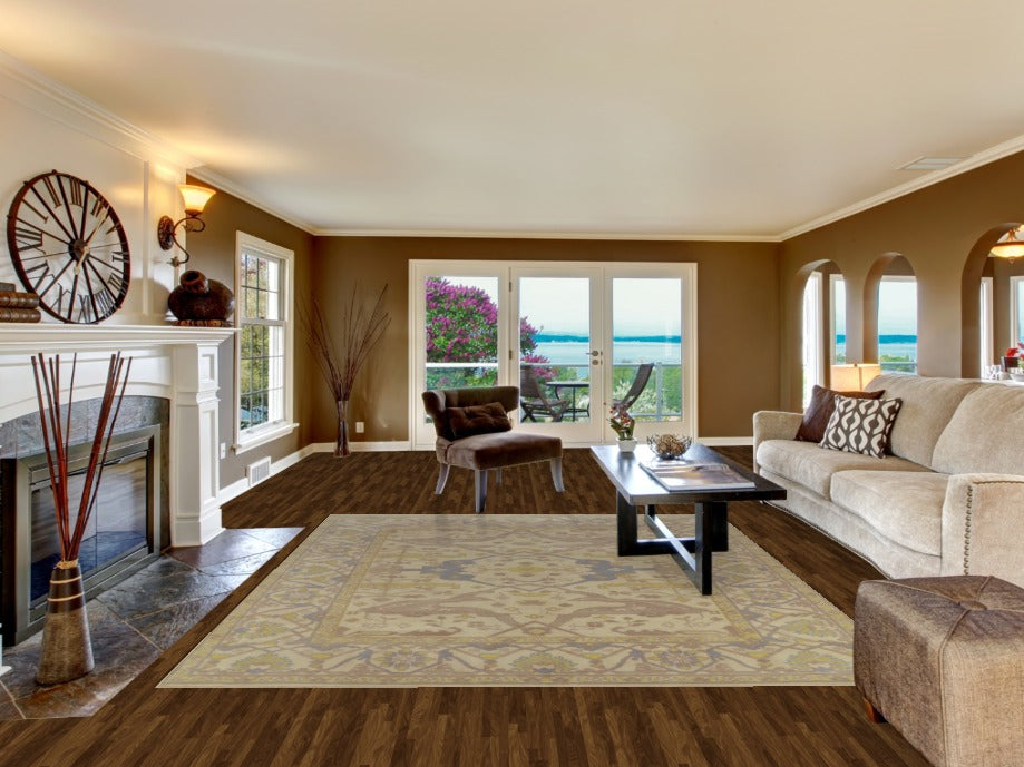 Earth Tone Wool Oushak Indian Area Rug 8x10