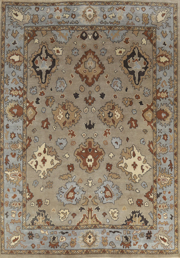 Light Brown Wool Oushak Indian Area Rug 9x12
