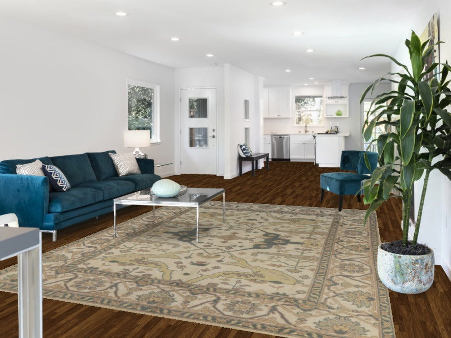 Earth Tone Wool Oushak Indian Area Rug 8x10