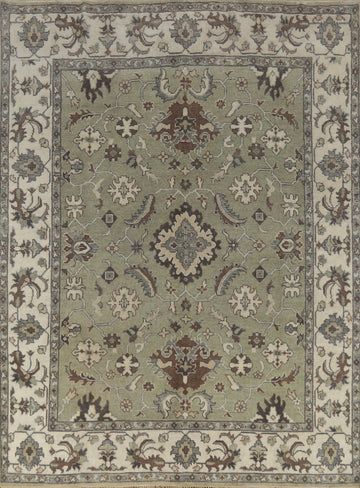 Green Floral Oushak Indian Area Rug 8x10