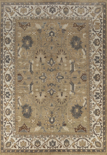 Earth Tone Wool Oushak Indian Area Rug 9x12