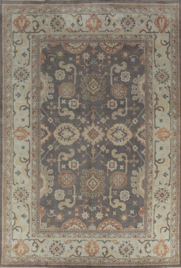 Handmade Gray Oushak Indian Area Rug 9x12