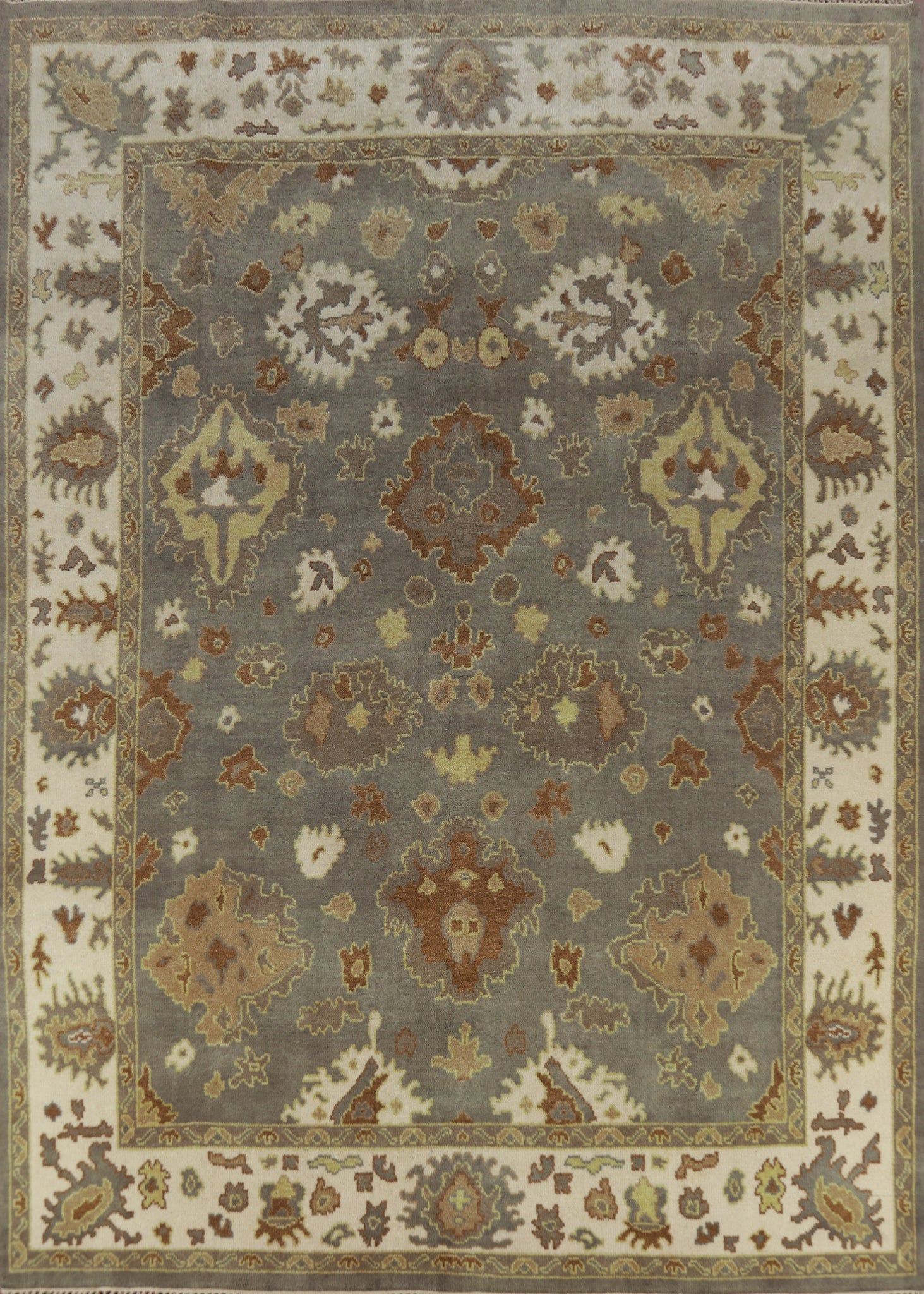 Handmade Gray Oushak Indian Area Rug 8x10