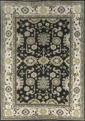 Black Wool Oushak Indian Area Rug 9x12
