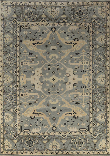 Light Blue Handmade Oushak Indian Area Rug 9x12