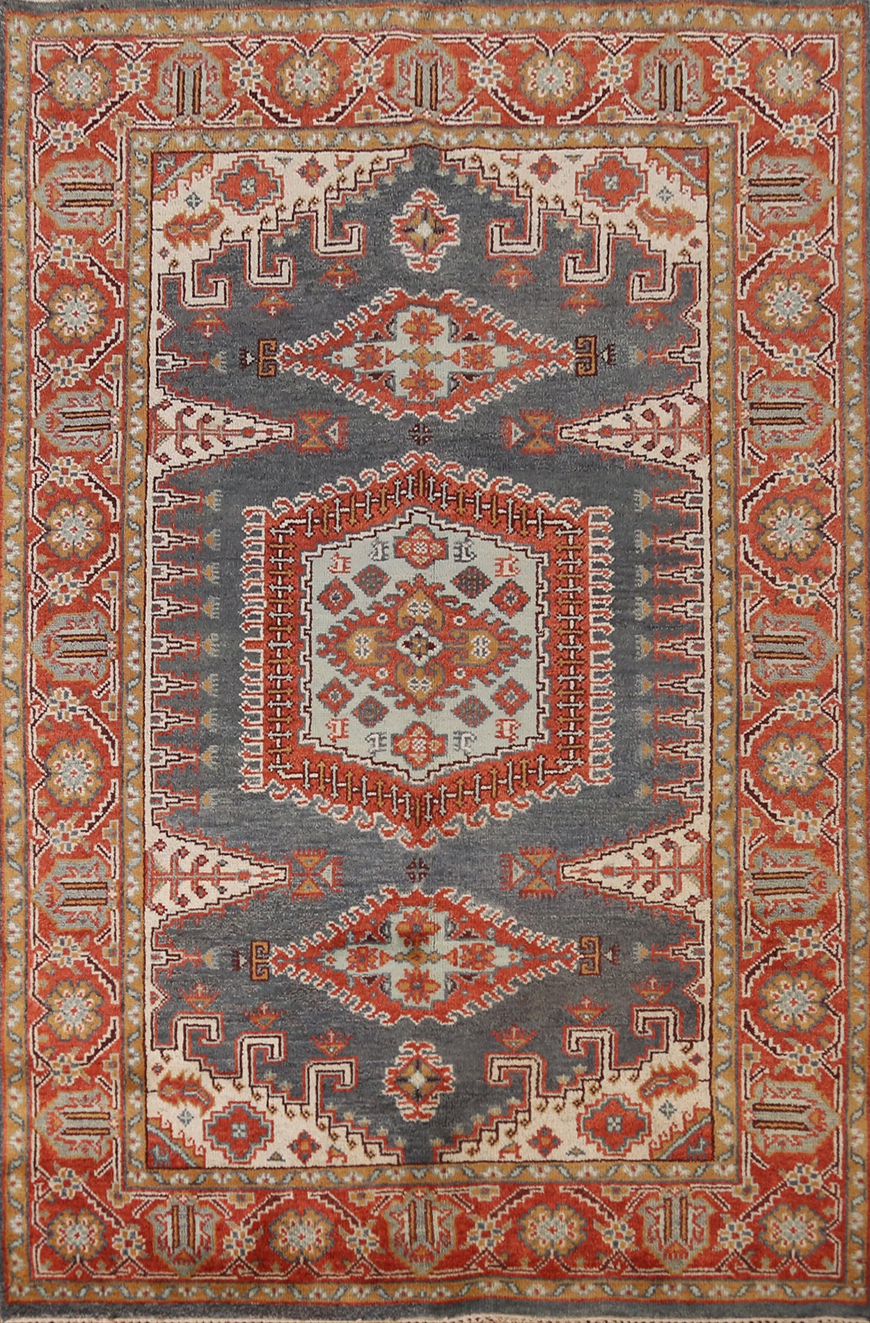 Geometric Viss Indian Area Rug 6x9