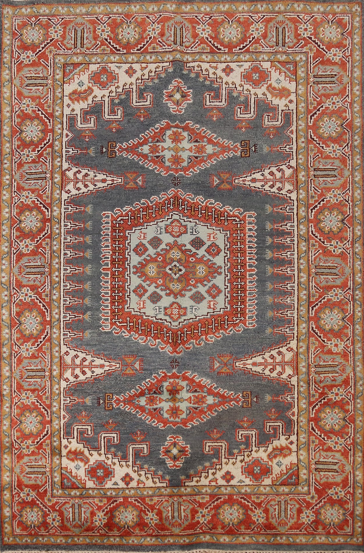Geometric Viss Indian Area Rug 6x9