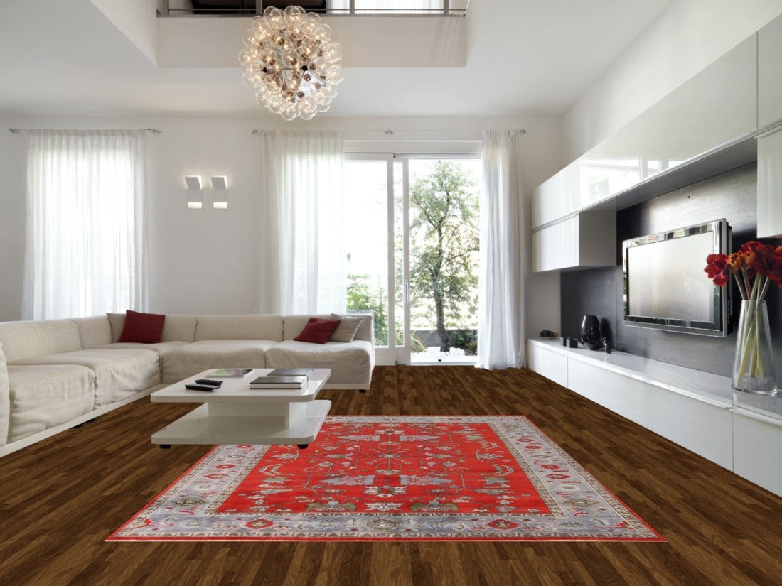 Handmade Red Heriz Serapi Indian Area Rug 9x12