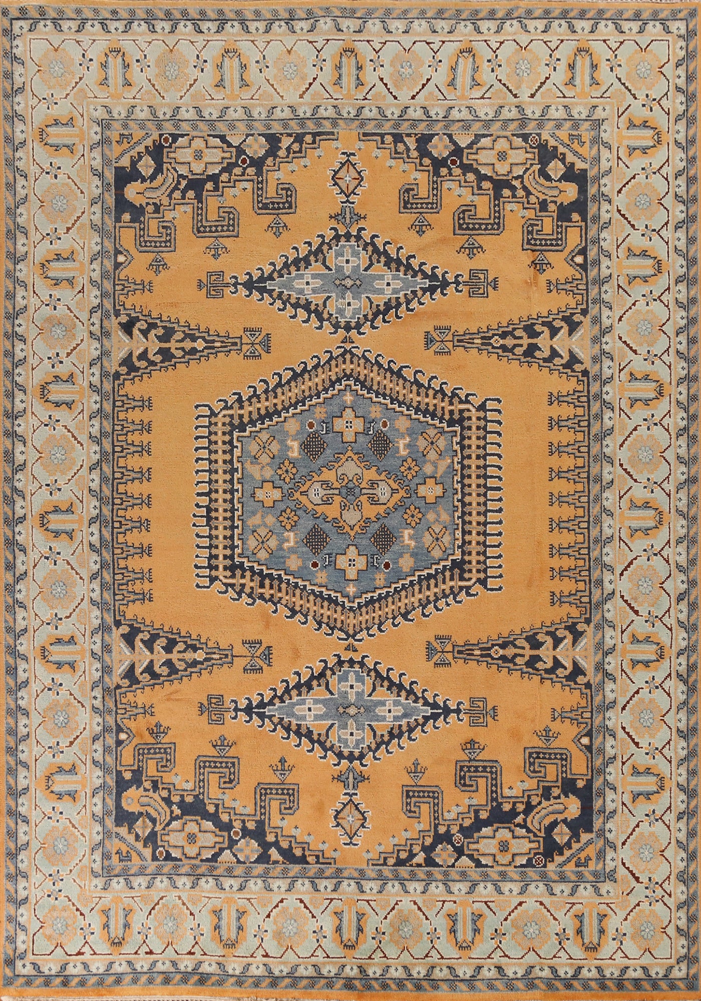 Geometric Wool Viss Indian Area Rug 9x12