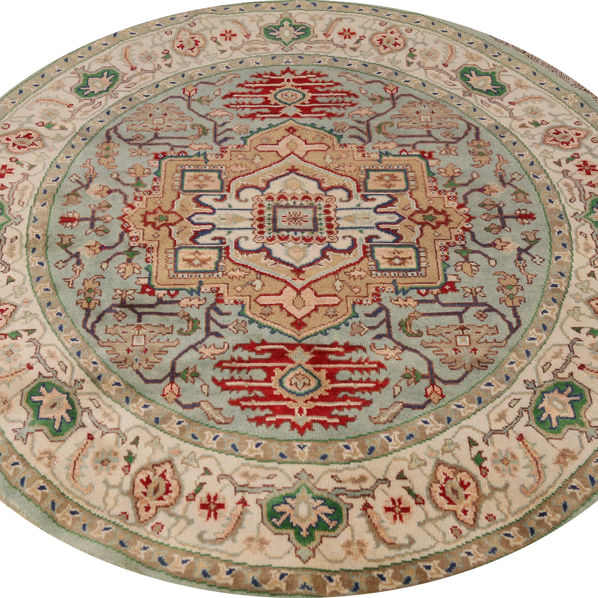 Medallion Heriz Serapi Indian Area Rug 8x8