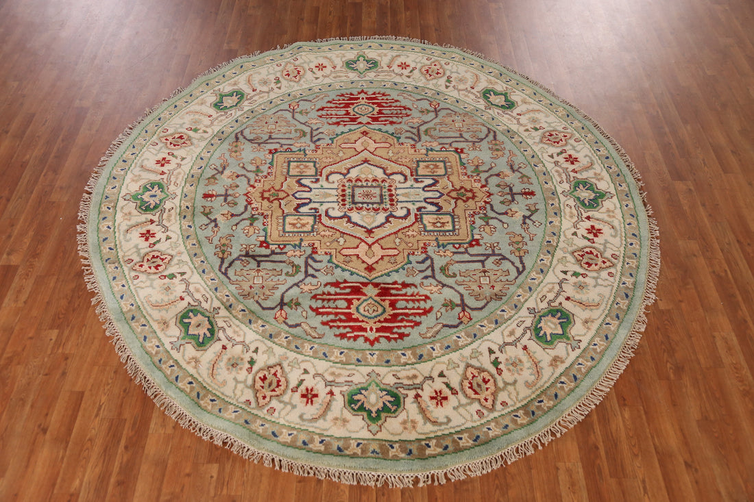 Medallion Heriz Serapi Indian Area Rug 8x8