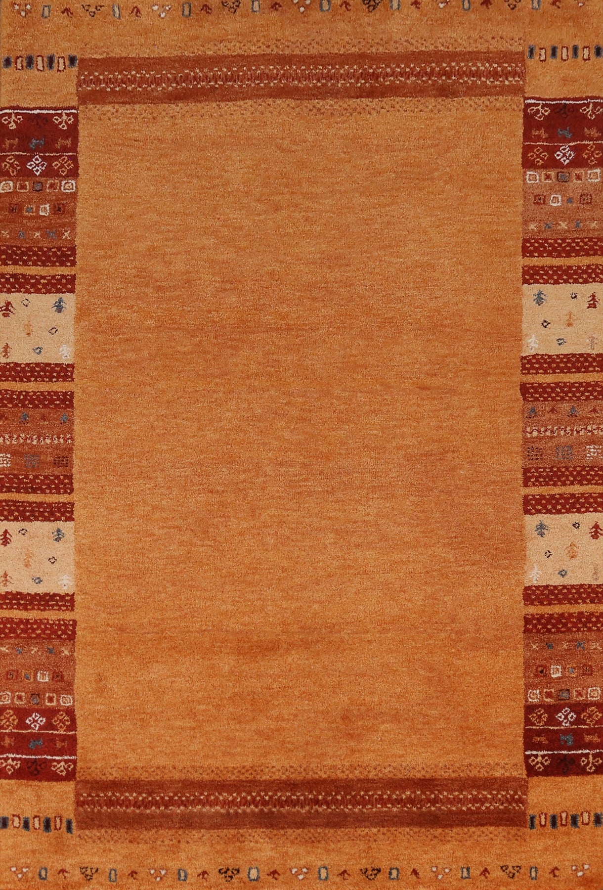 Orange Wool Gabbeh Indian Area Rug 5x8