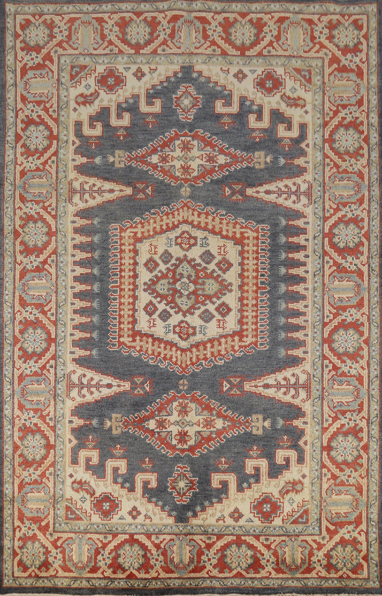 Geometric Viss Indian Area Rug 6x9