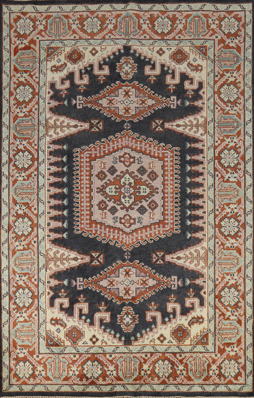 Geometric Viss Indian Area Rug 6x9