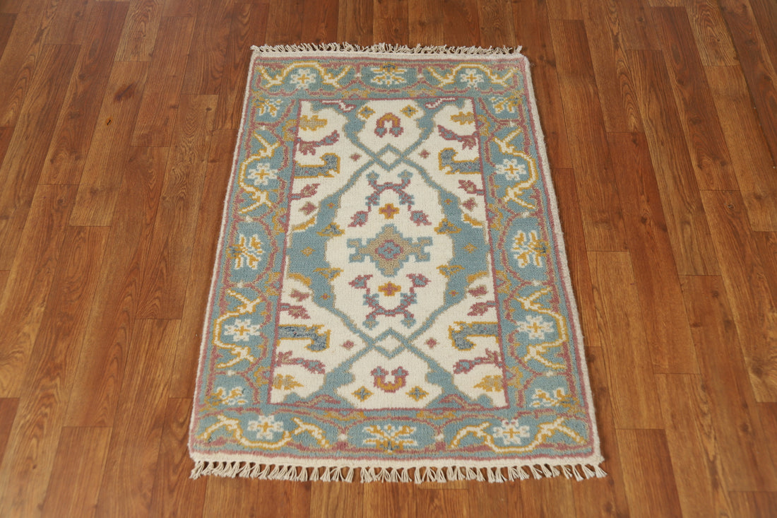 Geometric Wool Oushak Indian Rug 2x3