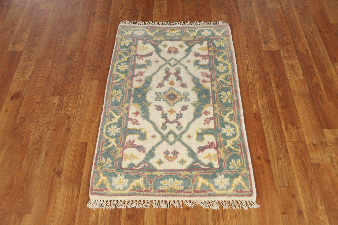 Geometric Wool Oushak Indian Rug 2x3