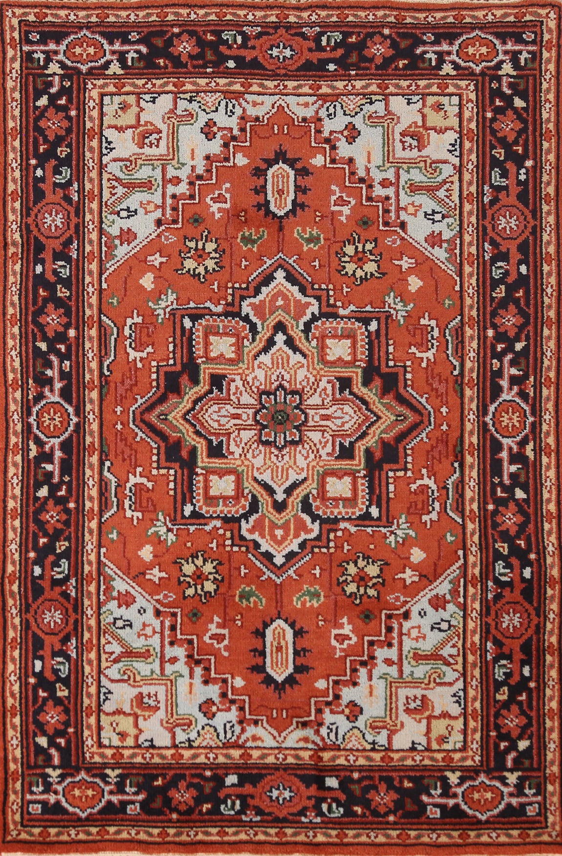 Wool Heriz Serapi Indian Foyer Rug 4x6