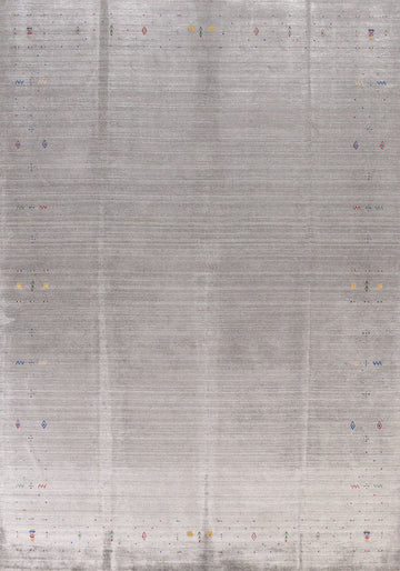 Gray Wool Gabbeh Indian Area Rug 9x12