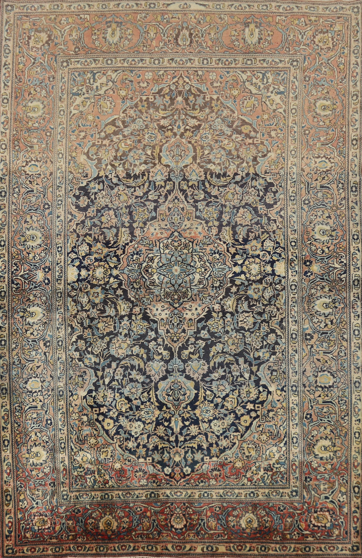 Vegetable Dye Blue Sarouk Persian Rug 4x7