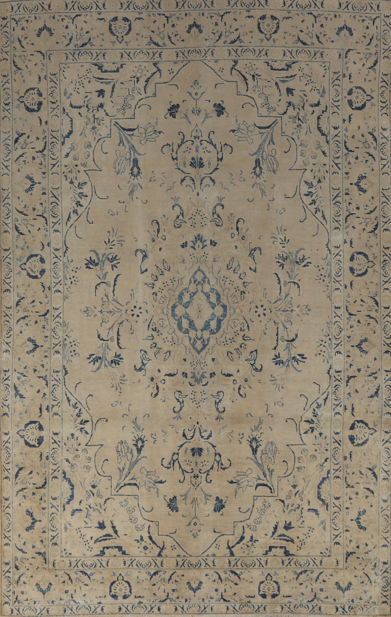 Distressed Wool Tabriz Persian Area Rug 7x11