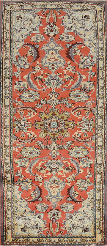 Orange Floral Mahal Persian Runner Rug 4x10