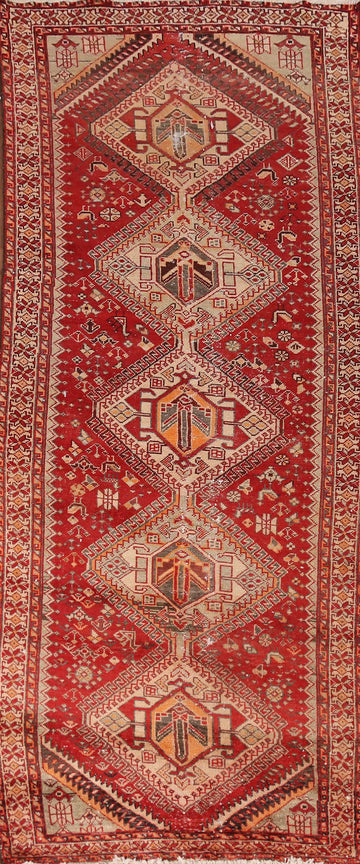 Tribal Geometric Shiraz Persian Runner Rug 4x10