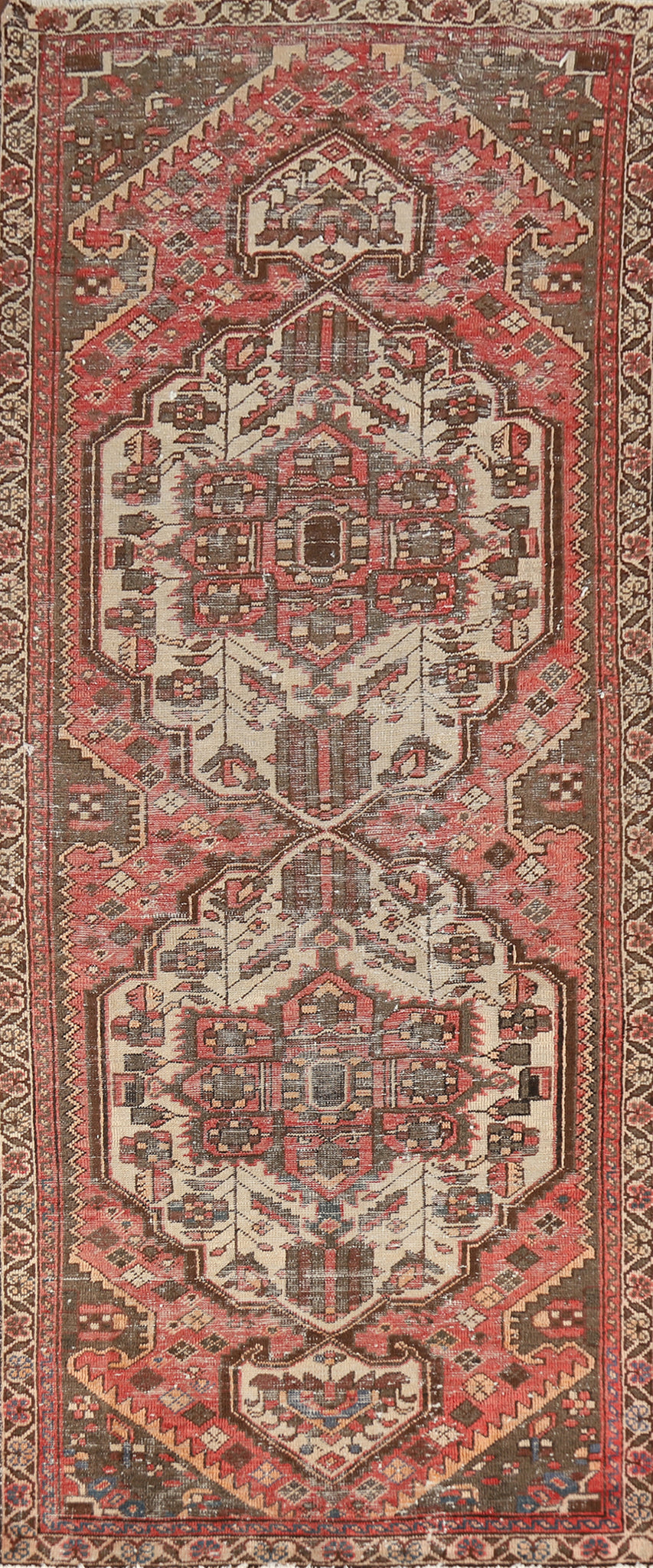 Geometric Bakhtiari Persian Runner Rug 3x10