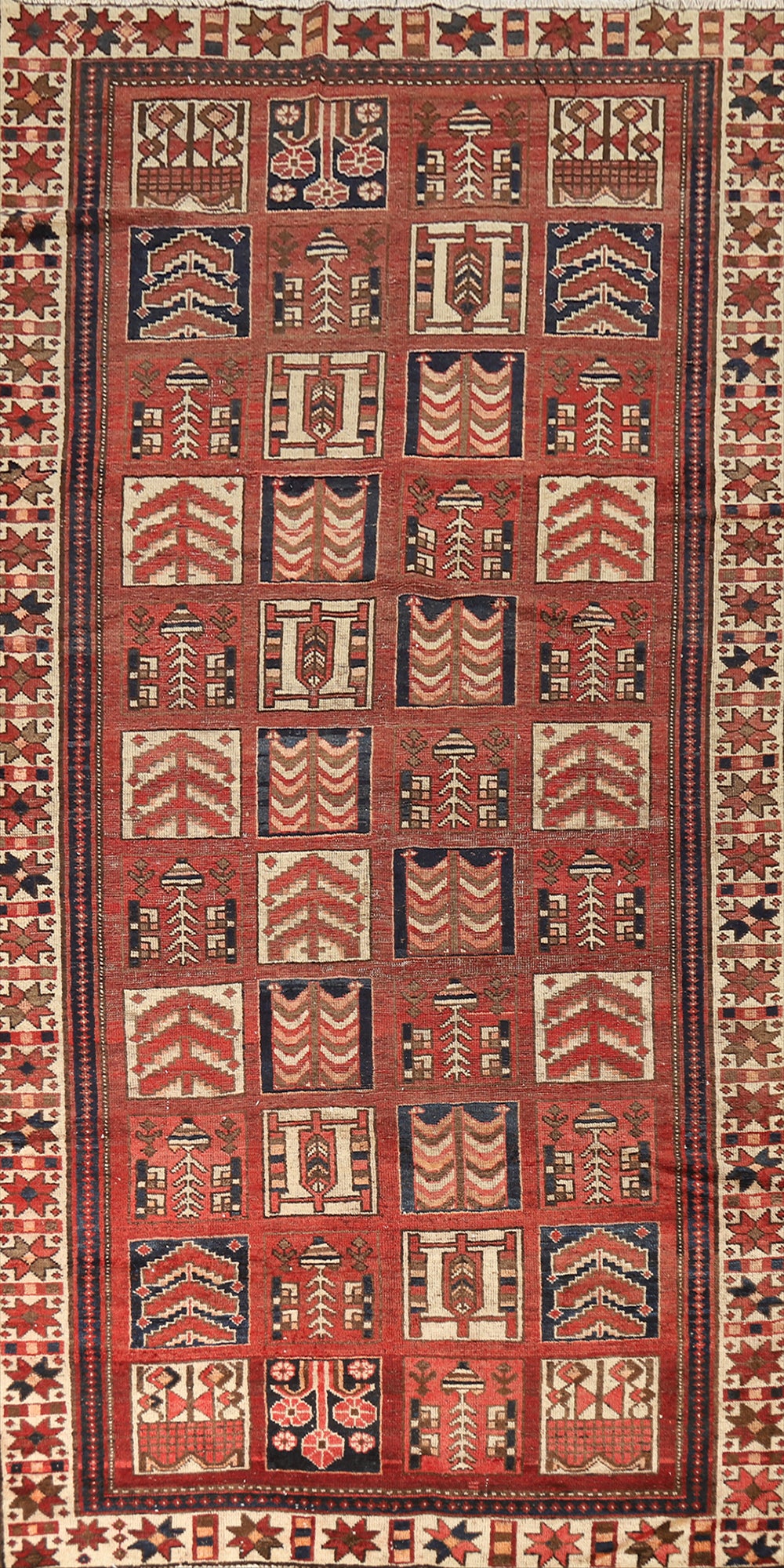 Geometric Bakhtiari Persian Area Rug 5x10