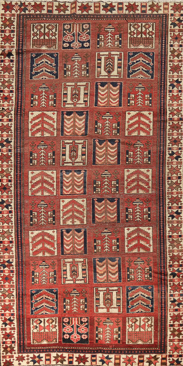 Geometric Bakhtiari Persian Area Rug 5x10