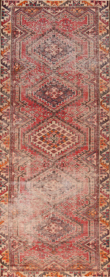 Geometric Bakhtiari Persian Runner Rug 4x10