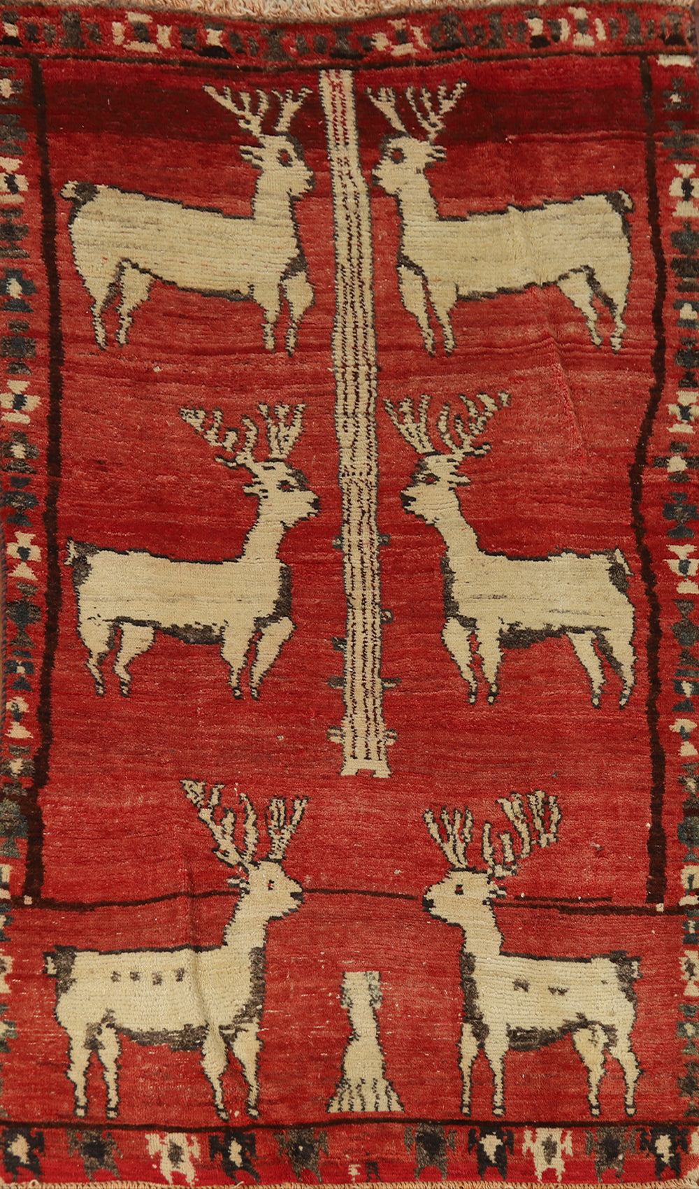 Animals Design Gabbeh Qashqai Persian Rug 3x6