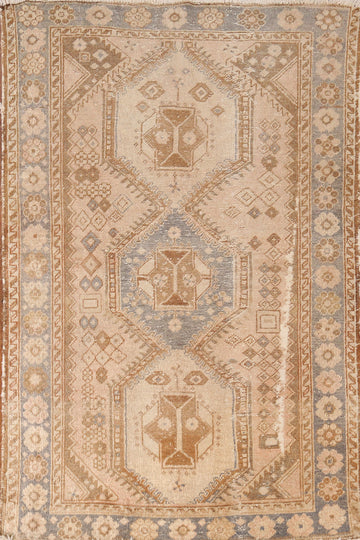 Antique Geometric Hamedan Persian Rug 4x7