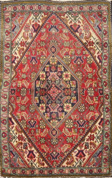 Geometric Wool Tabriz Persian Rug 3x5