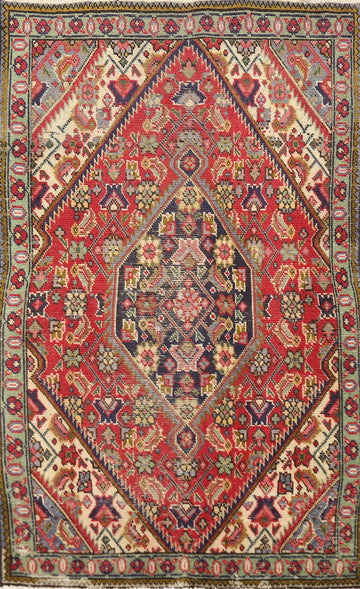 Medallion Wool Geometric Tabriz Persian Rug 3x5