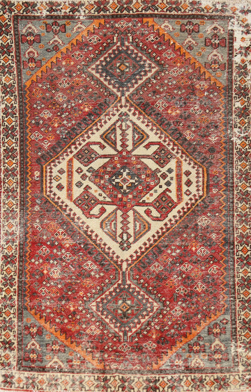 Tribal Geometric Bakhtiari Persian Rug 4x6