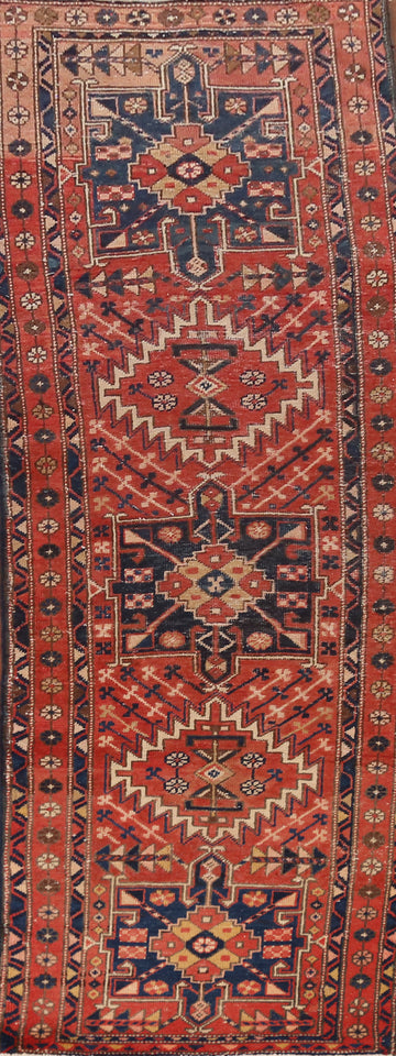 Geometric Heriz Persian Runner Rug 3x11