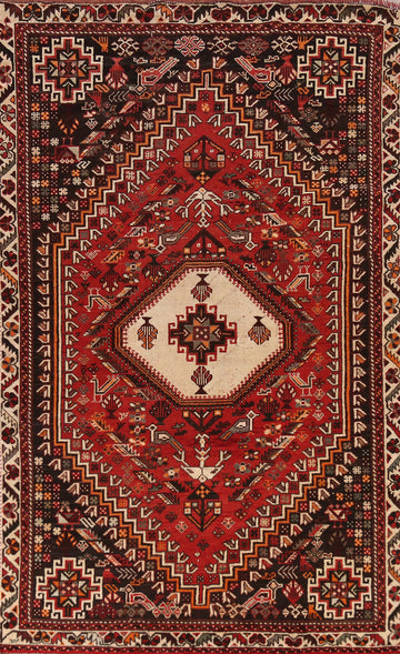 Tribal Geometric Shiraz Persian Area Rug 5x8