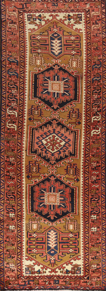 Geometric Hamedan Persian Runner Rug 3x11