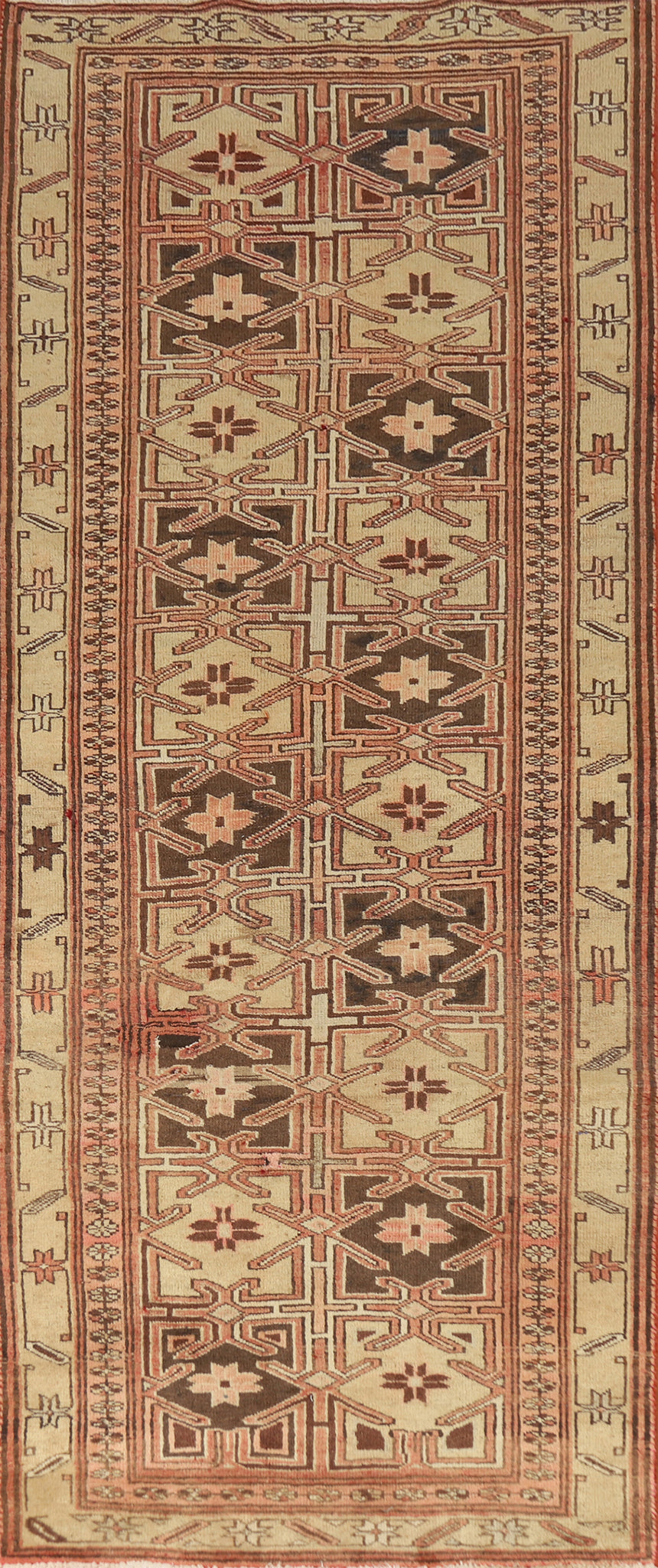 Geometric Ardebil Persian Runner Rug 3x9